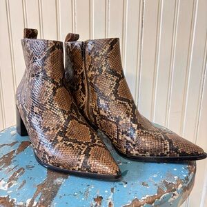 Saks Fifth Avenue Snakeskin Ankle Booties